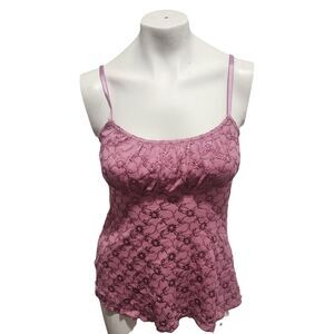 Byerwear Pink Lace Babydoll Cami Top Y2K Coquette Fairycore M